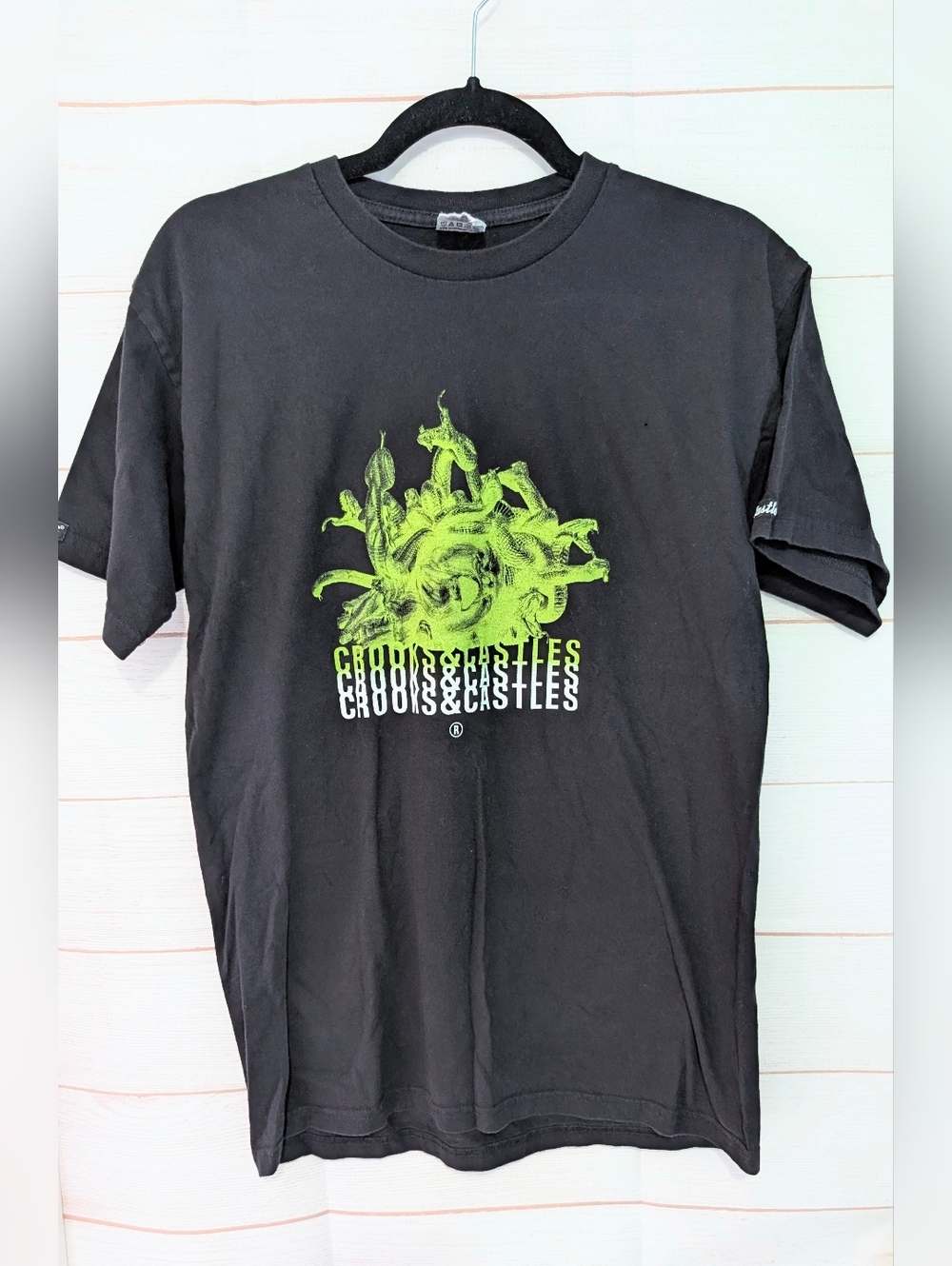 Vintage Crooks & Castles Men’s Black Dual Sided Graphic Tee Size Medium